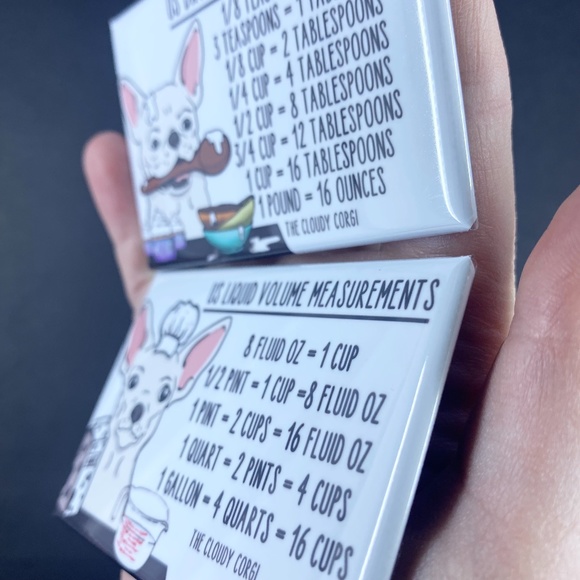 White Chihuahua Dog Measuring Chart Magnet Set Kitchen Baking Cooking Guide - Picture 4 of 4